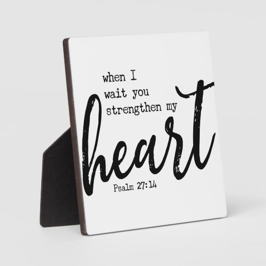 Psalm 27:4 Wait Bible Scripture Farmhouse Sign Fotoplatte (Vorderseite)