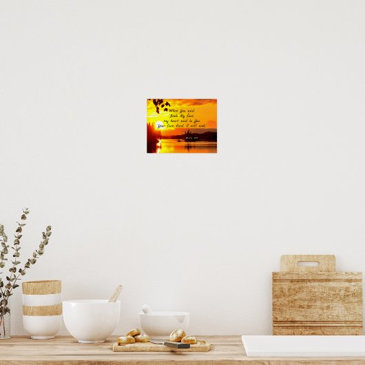 Psalm 27:8 Ihr Gesicht LORD Ich werde Bibel suchen Poster (Küche)