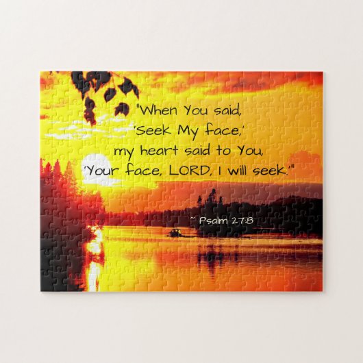 Psalm 27:8 Ihr Gesicht LORD Ich werde Bibel suchen Puzzle (Horizontal)