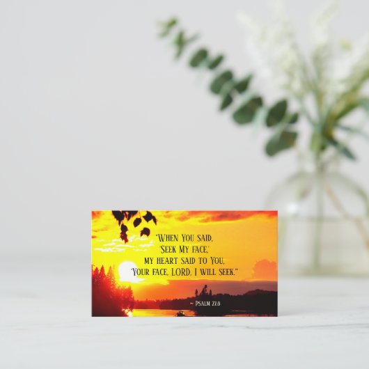 Psalm 27:8 Ihr Gesicht LORD Ich werde Bibel suchen Visitenkarte (Stehend Vorderseite)