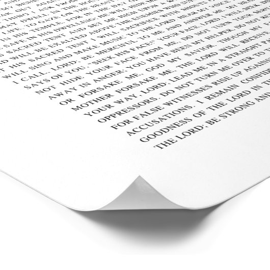 Psalm 27 Der Herr ist mein Licht und meine Errettu Poster (Ecke)