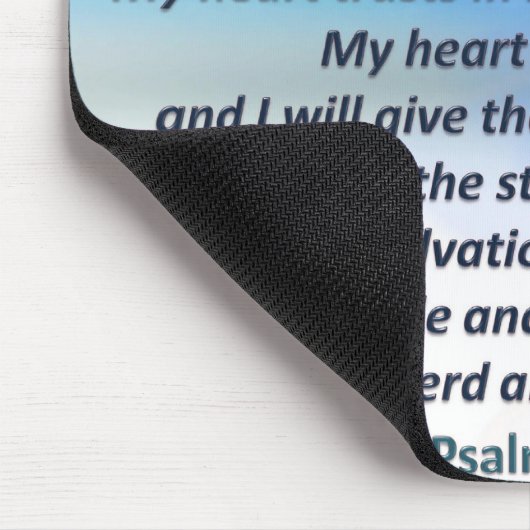 Psalm-28:7 - 9 mousepad (Ecke)