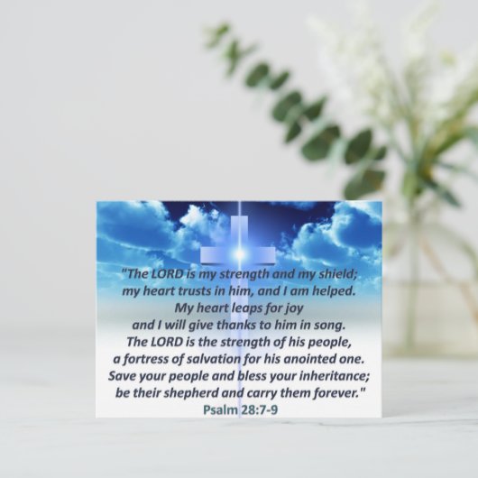 Psalm-28:7 - 9 postkarte (Stehend Vorderseite)