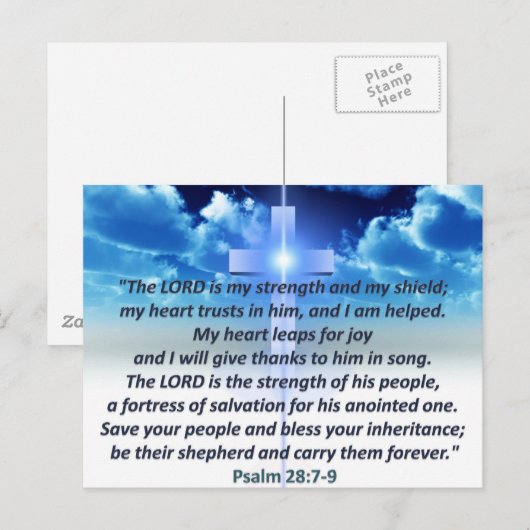 Psalm-28:7 - 9 postkarte (Vorne/Hinten)