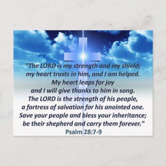Psalm-28:7 - 9 postkarte (Vorderseite)