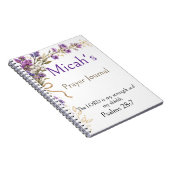 Psalm 28:7 Bibelvers, Lila Gebetsjournal,  Notizblock (Rechte Seite)