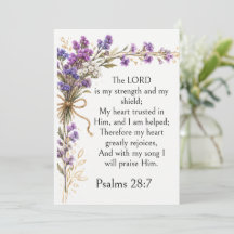 Psalm 28:7 Bibelvers, Lila Lavendel Blumen Kunst
