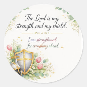 Psalm 28:7 Bibelvers, Messianischer jüdischer Deko Runder Aufkleber