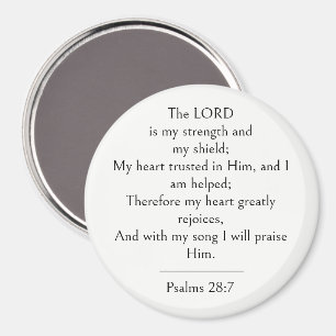 Psalm 28:7 Bibelvers, Stärkeschrift Modern Magnet