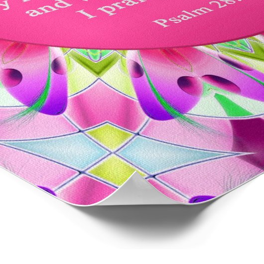 Psalm 28:7 Christliches Poster (Ecke)