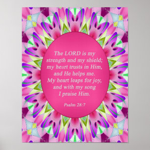 Psalm 28:7 Christliches Poster