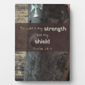 Psalm 28:7 Strength and Shield Nummernschild Fotoplatte (Vorderseite)
