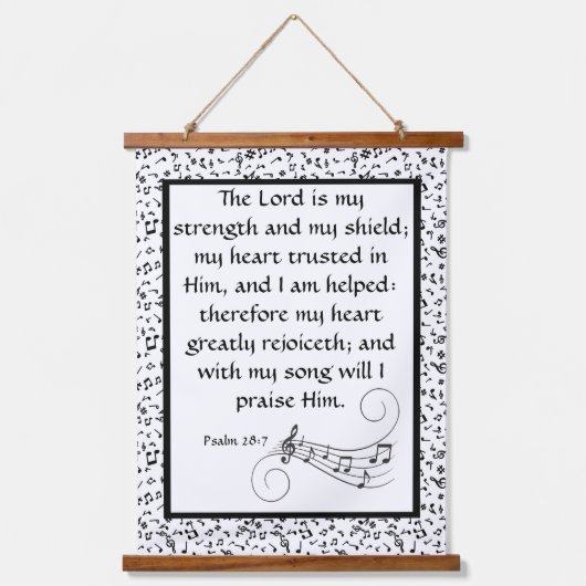 Psalm 28:7 wandteppich mit holzrahmen (Vorderseite)