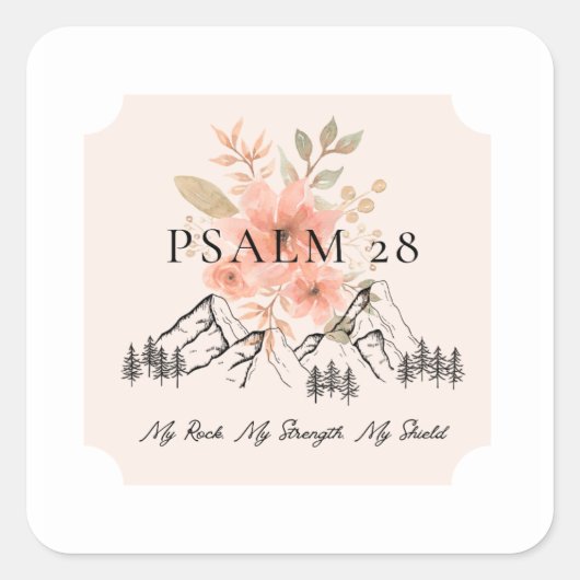 Psalm 28 Square Stickers (Vorderseite)