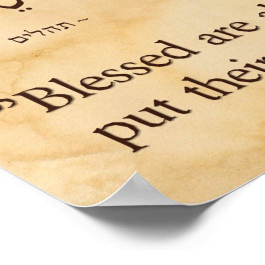 Psalm 2: 12 Hebräisch und Englisch Poster (Ecke)