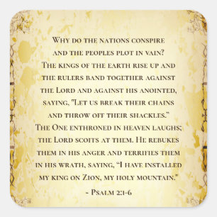Psalm 2 1-6 Warum verschwören die Nationen, Quadratischer Aufkleber