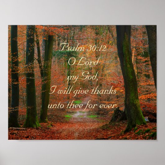Psalm 30:12 Danke an das Lord Poster (Vorne)