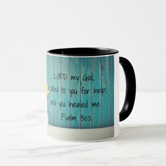 Psalm 30:2 Bibelverse Tasse (VorderseiteRechts)