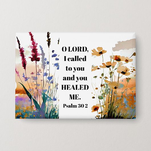 Psalm 30:2 Lord Du hast mich Christliche Bibel geh Button (Vorderseite)