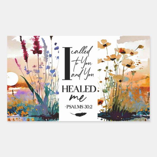 Psalm 30:2 Lord Du hast mich Christliche Bibel geh Rechteckiger Aufkleber (Vorderseite)
