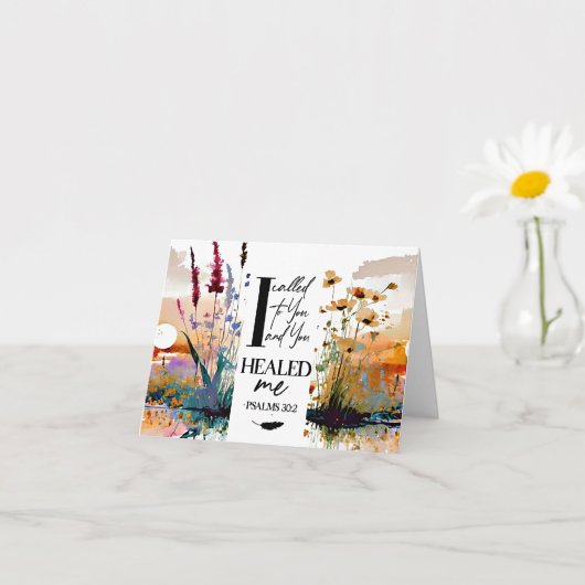 Psalm 30:2 O Herr, du hast mich heilt Christliche  Karte (Kleines Gewächs)