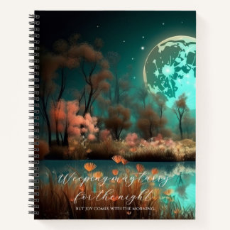 Psalm 30:5 Green Moon Custom Notizblock