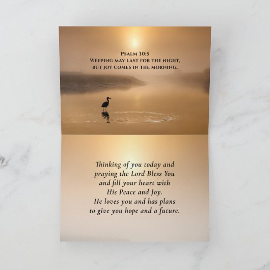 Psalm 30:5 Joy kommt in der morgendlichen Bibel Ve Karte (Innenseite)