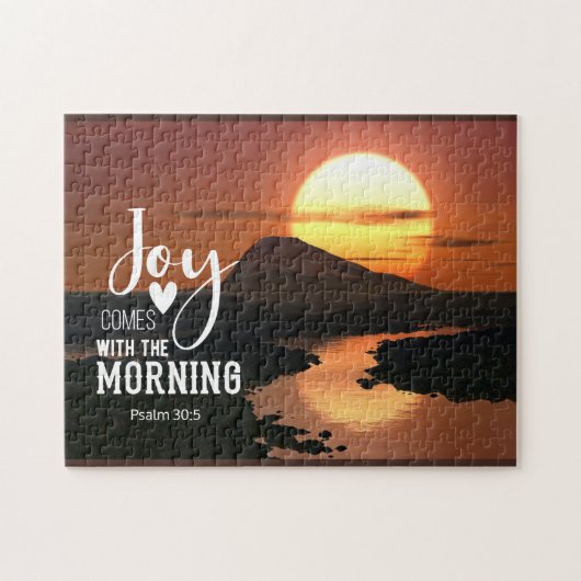 Psalm 30:5 Joy kommt mit der morgendlichen Bibel V Puzzle (Horizontal)