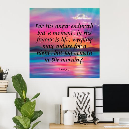 Psalm 30:5 poster (Heimbüro)