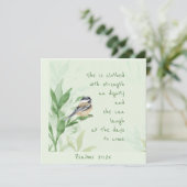 Psalm 31:25 Sie ist bekleidet mit einer Festigkeit Karte (Stehend Vorderseite)