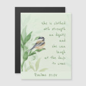 Psalm 31:25 Sie ist bekleidet mit einer Festigkeit Magnetkarte (Vorne/Hinten)