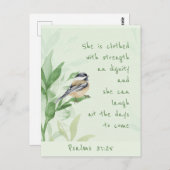 Psalm 31:25 Sie ist bekleidet mit einer Festigkeit Postkarte (Vorne/Hinten)