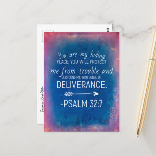 Psalm 32:7 Bibelvers-Gedenkkarte - Postkarte