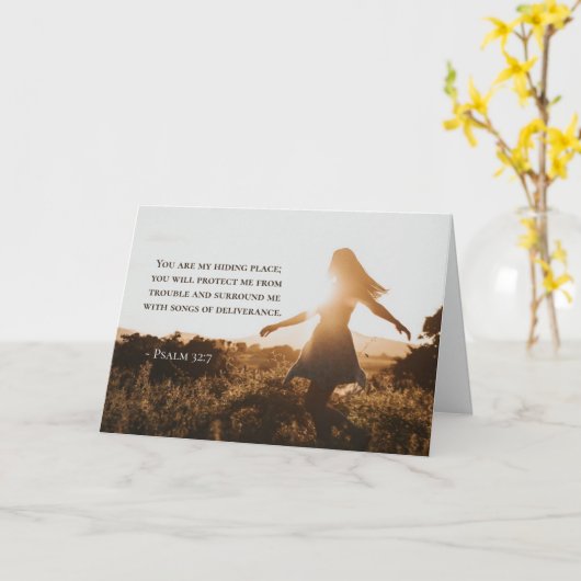 Psalm 32:7 Du bist mein Versteck Bibel Verse Karte (Gelbe Blume)
