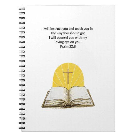 Psalm 32:8 Bibelvers Christliches Tagebuch (Vorderseite)