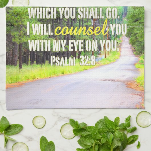 Psalm-32:8 Geschirrtuch (Gefaltet)