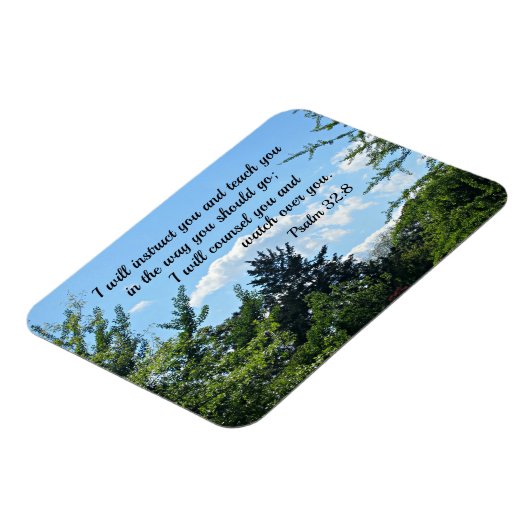 Psalm 32:8 Ich werde dich unterweisen und dir beib Magnet (Linke Seite)