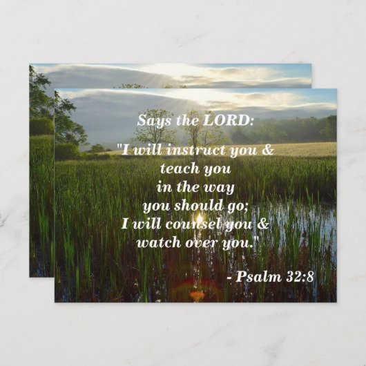 Psalm 32:8 Ich werde dir beibringen Postkarte (Vorne/Hinten)