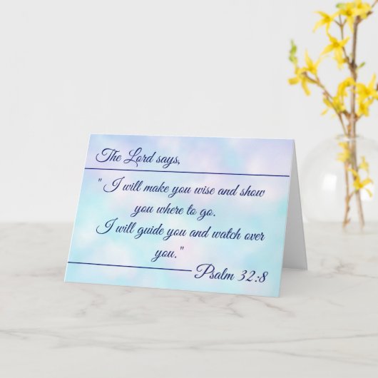 "Psalm 32:8" Scripture Grußkarte Karte (Gelbe Blume)