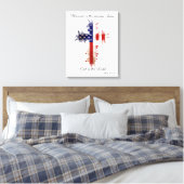 Psalm 33:12 amerikanisches Flaggenkreuz Leinwanddruck (Insitu (Schlafzimmer))