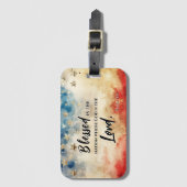 Psalm 33:12 Gesegnet ist die Flaggenbibel der Nati Gepäckanhänger (Vorderseite Vertikal)