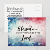 Psalm 33:12 Gesegnet ist die Flaggenbibel der Nati Postkarte (Vorne/Hinten)