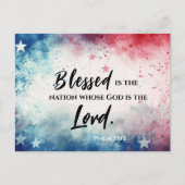 Psalm 33:12 Gesegnet ist die Flaggenbibel der Nati Postkarte (Vorderseite)
