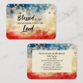 Psalm 33:12 Gesegnet ist die Flaggenbibel der Nati Visitenkarte (Vorne/Hinten)