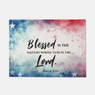 Psalm 33:12 Gesegnet ist die Nation Bible Verse Fußmatte