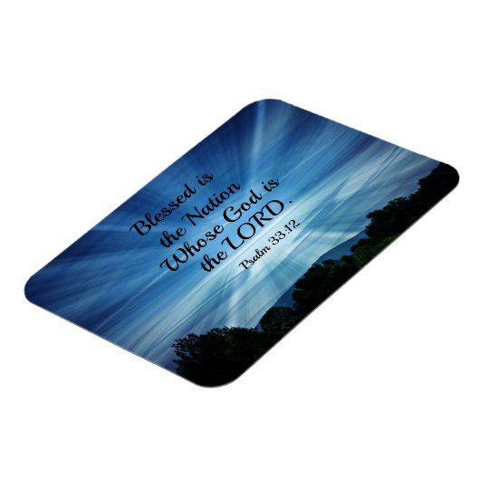 Psalm 33:12 Gesegnet ist die Nation, deren Gott de Magnet (Linke Seite)