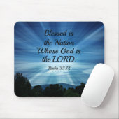 Psalm 33:12 Gesegnet ist die Nation, deren Gott de Mousepad (Mit Mouse)