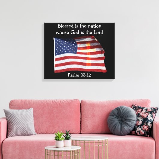 Psalm 33:12 Leinwand (Insitu (Wohnzimmer))