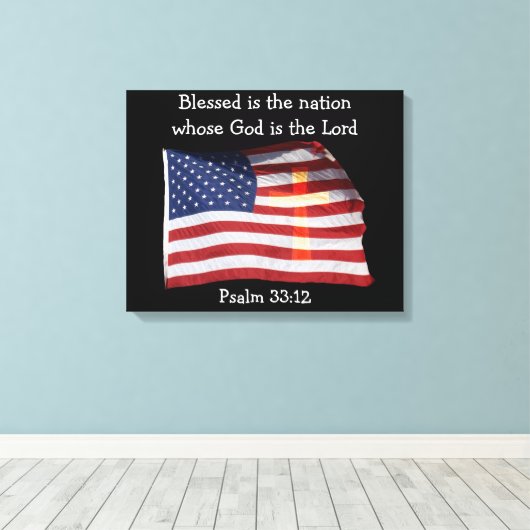 Psalm 33:12 Leinwand (Insitu (Holzboden))