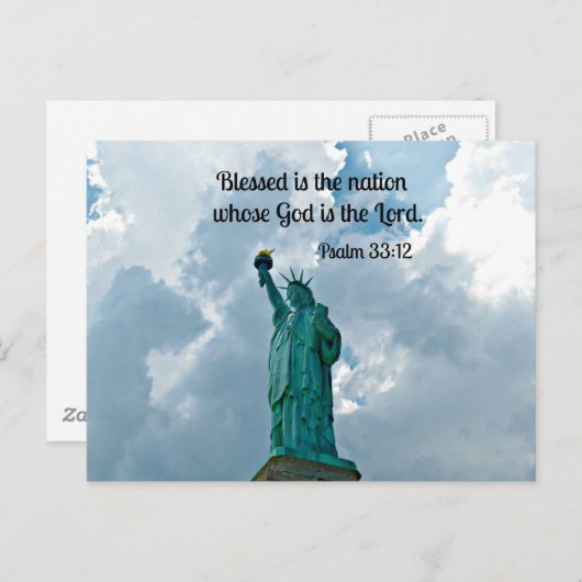 Psalm 33:12 postkarte (Vorne/Hinten)